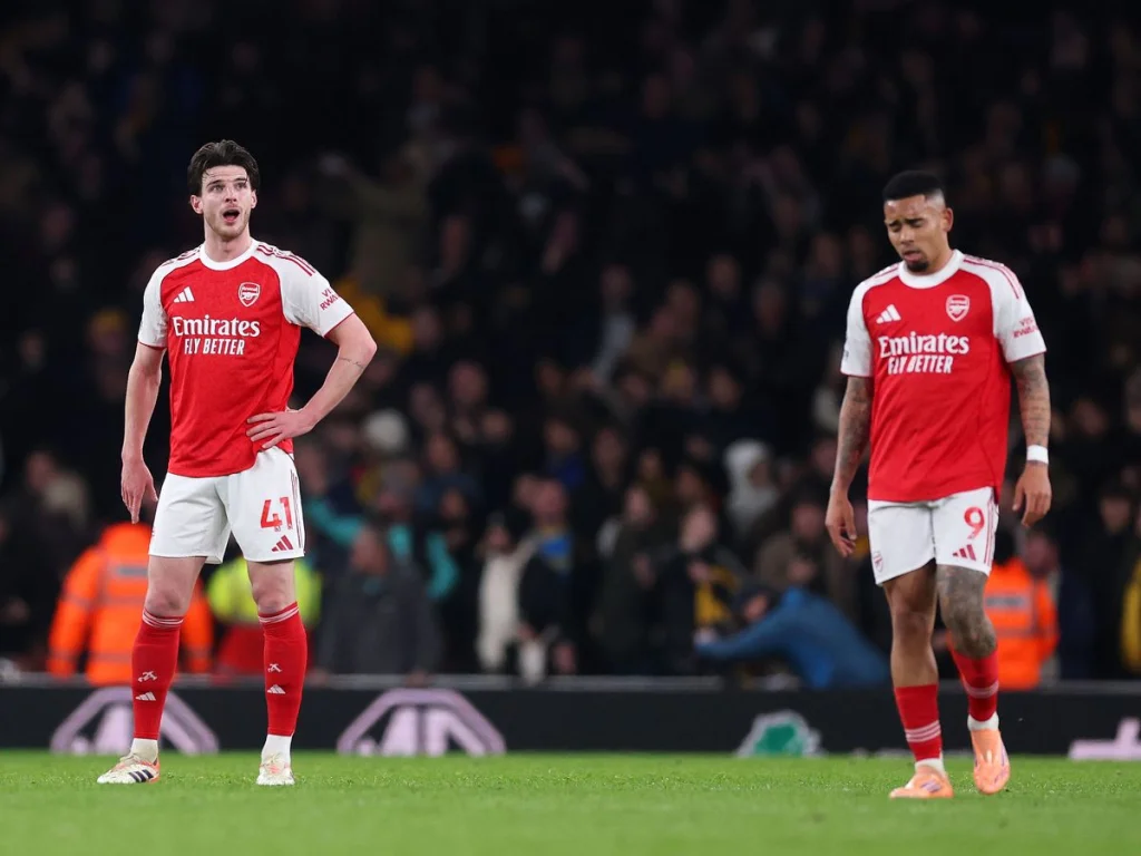Déclan Rice en colère après la victoire de Arsenal contre Wolves