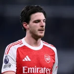 Declan Rice absent pour Arsenal contre Aston Villa en raison d'une blessure au genou