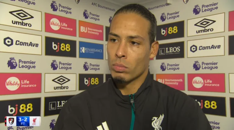 Virgil van Dijk s'excuse de manière inhabituelle après la défaite de Liverpool