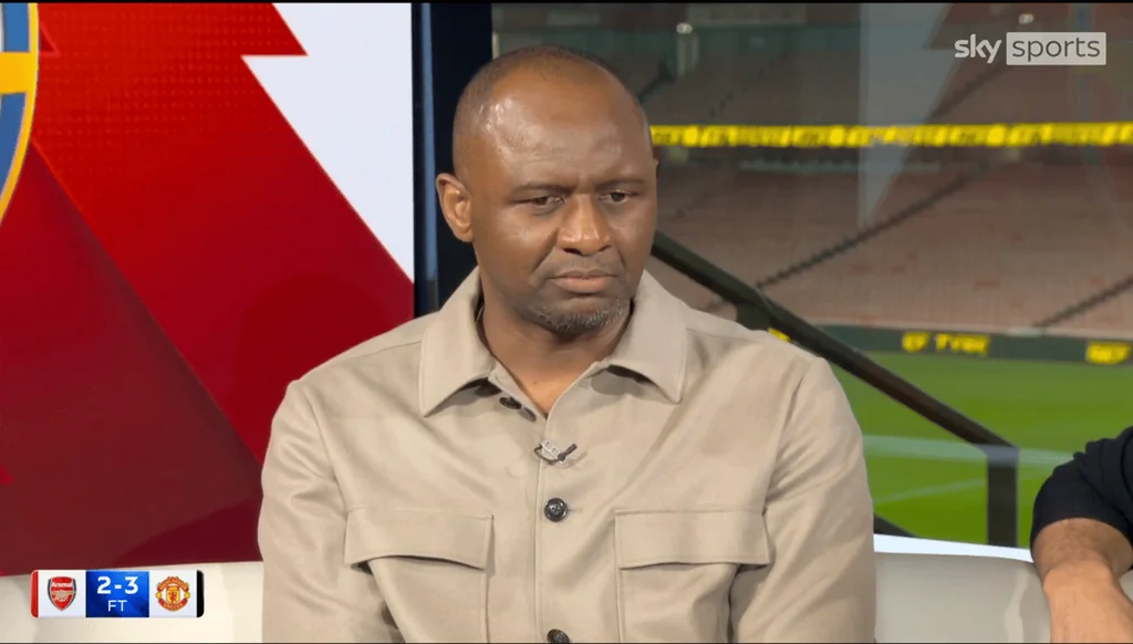 Patrick Vieira critique la performance d'Arsenal face à Manchester United