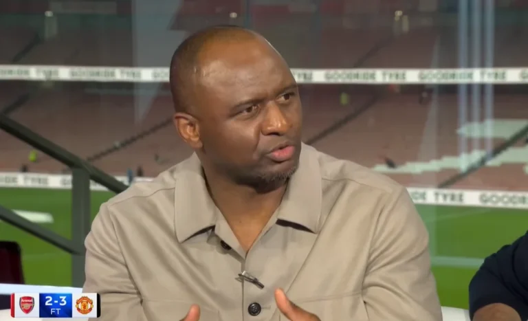 Patrick Vieira s'inquiète des performances d'Arsenal après la défaite contre Manchester United