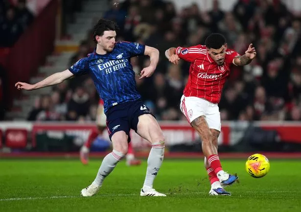 Declan Rice face à Nottingham Forest
