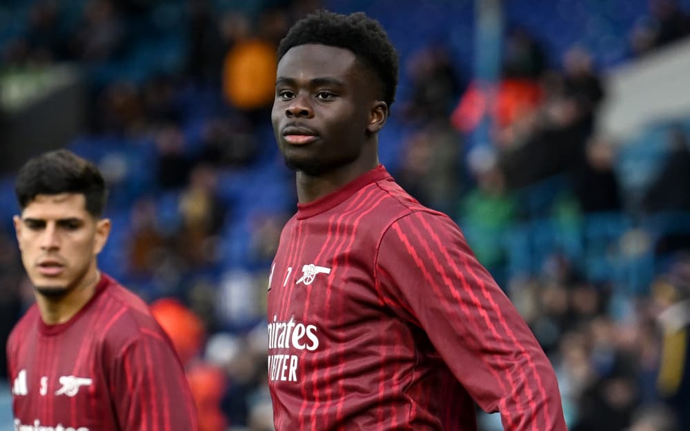 Bukayo Saka lors d'Arsenal-Leeds