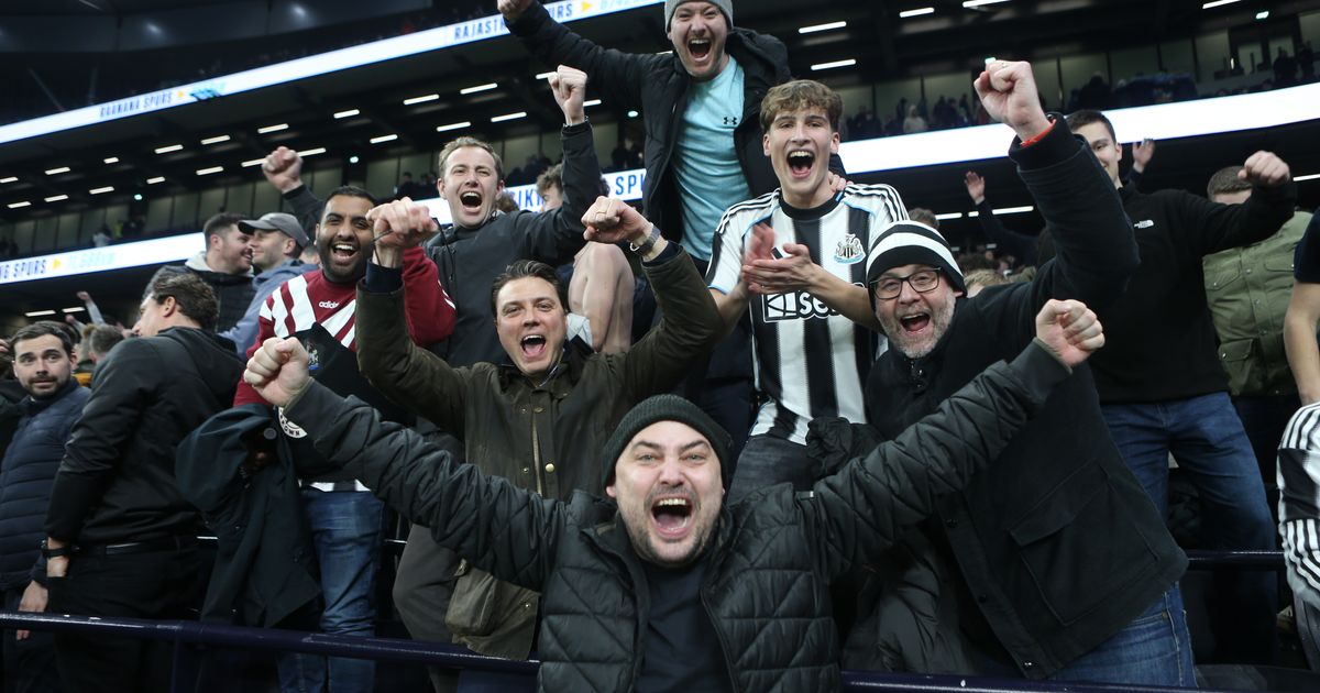 Supporters de Newcastle United dans le nord de Londres pendant la victoire à l’extérieur contre Tottenham Hotspur