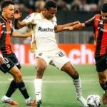 RC Lens lors du match à Nice en Ligue 1