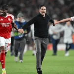 Les joueurs d’Arsenal célèbrent leur qualification pour la finale de la Ligue des champions 2026