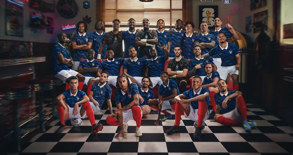 Visuel officiel de la FFF présentant les 26 Bleus retenus par Didier Deschamps pour la Coupe du monde 2026