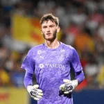 Ewen Jaouen, le gardien du Stade de Reims transféré à Newcastle pour 28,5 millions d'euros, record de la Ligue 2