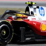 Lewis Hamilton au volant de sa Ferrari SF-26 lors du Grand Prix de Catalogne 2026