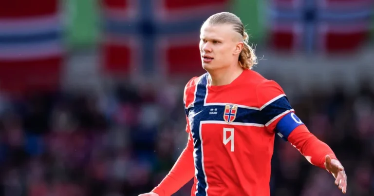 Erling Haaland sous le maillot de la Norvège lors du match contre l'Irak au Mondial 2026