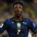 Vinícius Júnior célèbre le troisième but du Brésil face à Haïti au Lincoln Financial Field de Philadelphie, 19 juin 2026 — Mauro Pimentel / AFP via Getty Images