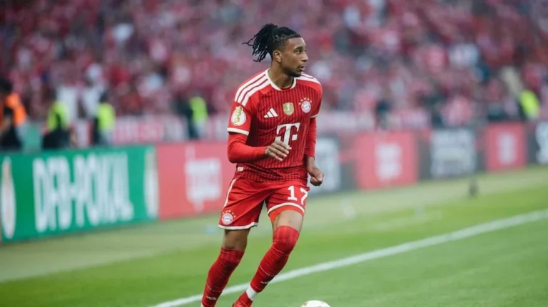 Michael Olise avec le Bayern Munich, au centre des rumeurs autour du Real Madrid