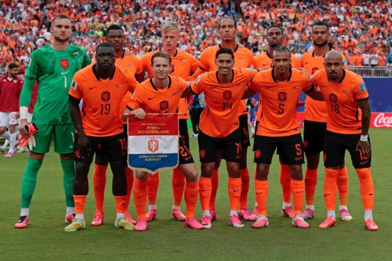 Les joueurs de l'équipe des Pays-Bas lors d'un match de la Coupe du monde 2026