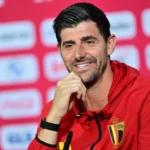 Thibaut Courtois en conférence de presse avec la Belgique, juste avant la Coupe du monde 2026