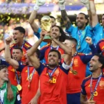 Ferran Torres célèbre le but décisif de l’Espagne contre l’Argentine en finale de la Coupe du monde 2026