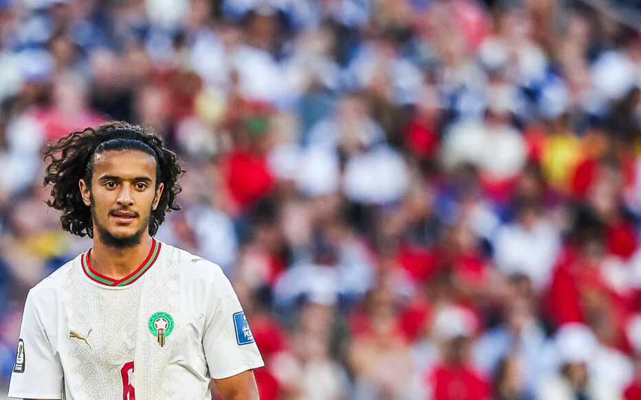 Ayyoub Bouaddi sous le maillot du Maroc lors de la Coupe du monde 2026 face à l'Écosse à Boston, le 20 juin 2026 (Icon Sport / Johnny Fidelin)