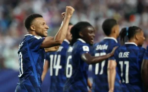 Kylian Mbappé avec l'équipe de France pendant la Coupe du monde 2026