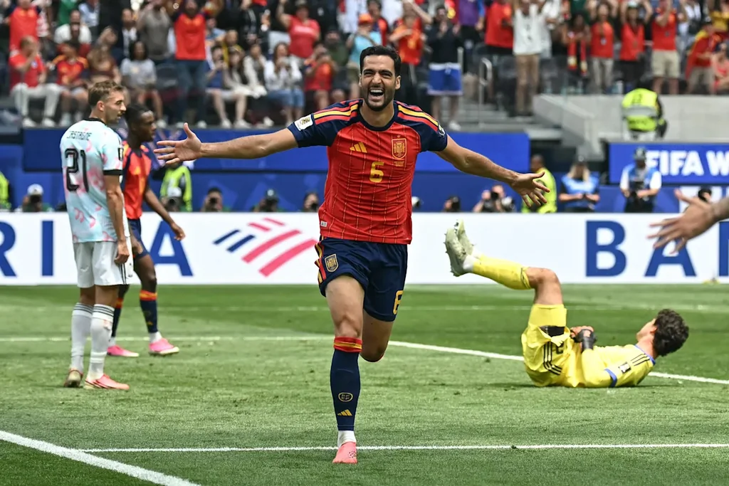 Mikel Merino après le quart de finale Espagne-Belgique au Mondial 2026