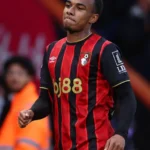 Éli Junior Kroupi sous le maillot de Bournemouth — illustration mercato PSG/Tottenham