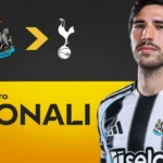Sandro Tonali sous le maillot de Newcastle, photo Sky Sports de juillet 2026
